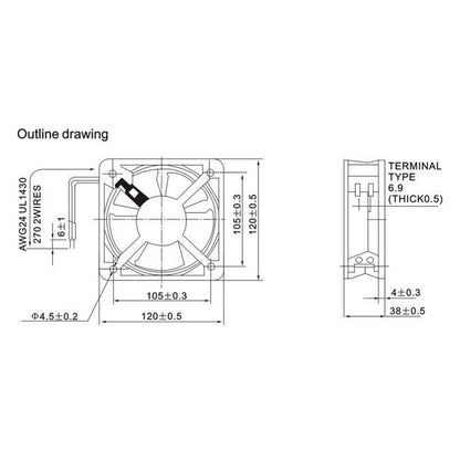 Salzer PD120S-220 Blower Fan AC Axial Fan 120 mm 4.72 inches