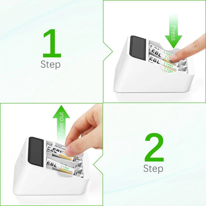 EBL LCD AA AAA Rechargeable Battery Charger Quick Smart 2 USB Port NiMH NiCD Batteries TB6408 FY408