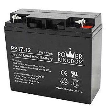 Power Kingdom 12v 17Ah SLA Rechargeable Battery PS17-12 Ebike Wheelchair Jet Ski VRLA