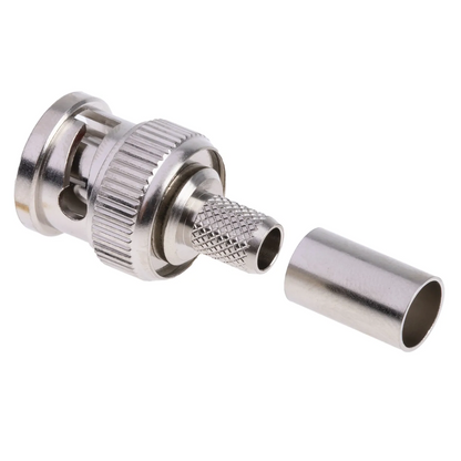 LQD BNC Male Plug Connector Crimp Type for RG59 401-59T CCTV Coaxial Cable Radio TV Telecom Modem