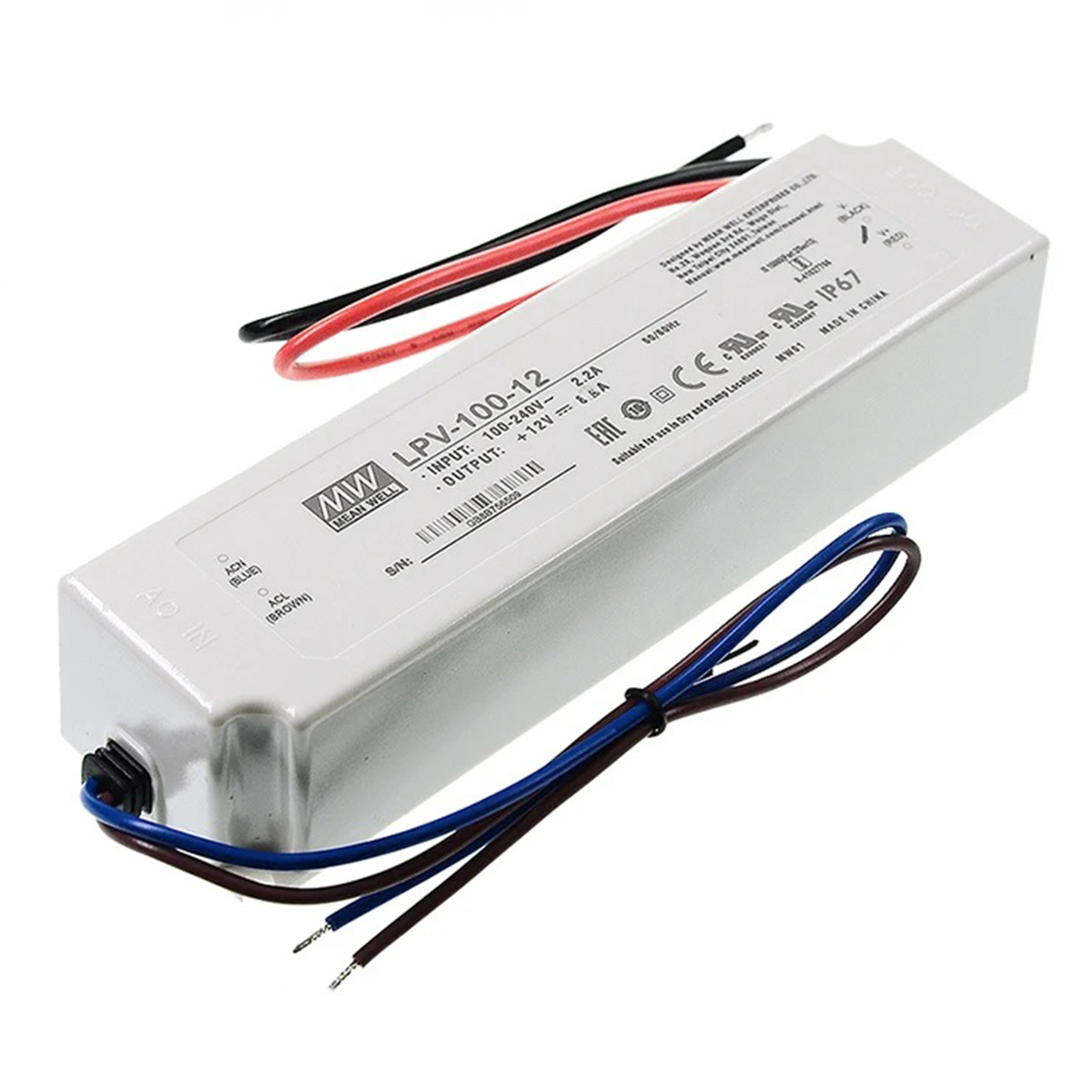 Mean Well LPV-100-12 LED Driver Power Supply 102W 12V Single Output Switching Power Supply AC-DC