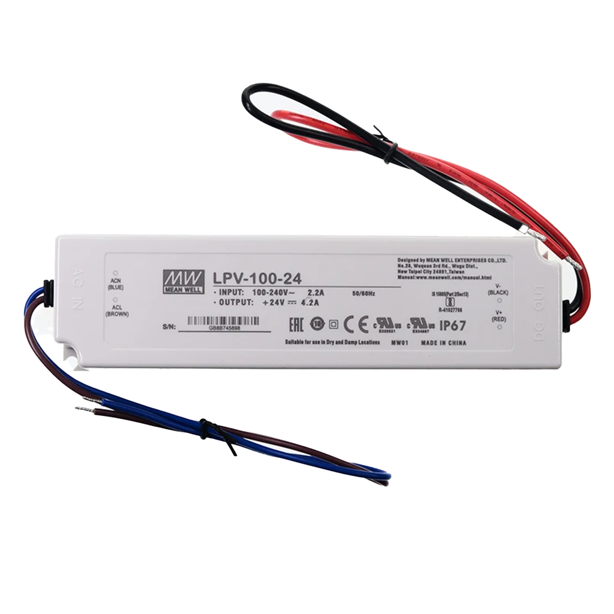 Mean Well LPV-100-24 LED Driver Power Supply 100W 24V Single Output Switching Power Supply AC-DC