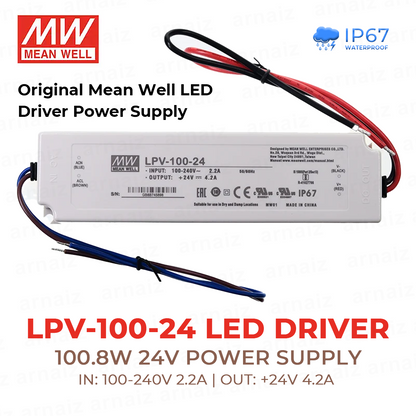 Mean Well LPV-100-24 LED Driver Power Supply 100W 24V Single Output Switching Power Supply AC-DC