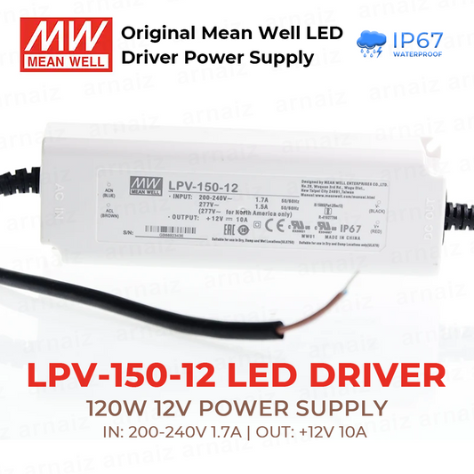 Mean Well LPV-150-12 LED Driver Power Supply 120W 12V Single Output Switching Power Supply AC-DC