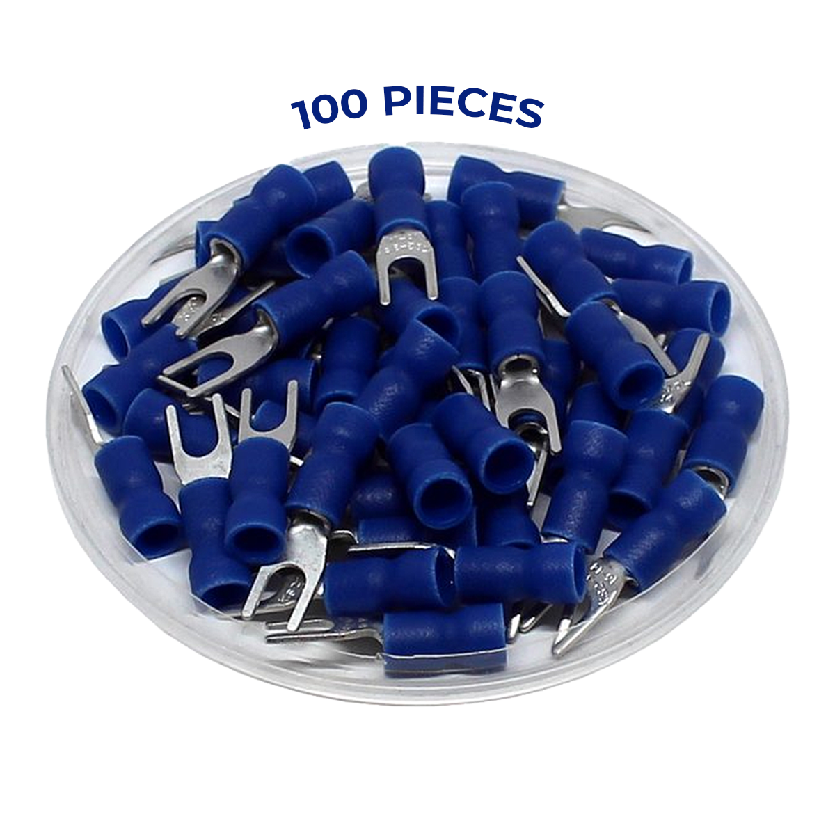 LQD Spade Fork Type Terminals Pack (100 pcs pack) VF2-5Y 16-14 AWG 1.5-2.5mm² Insulated Lug Crimp