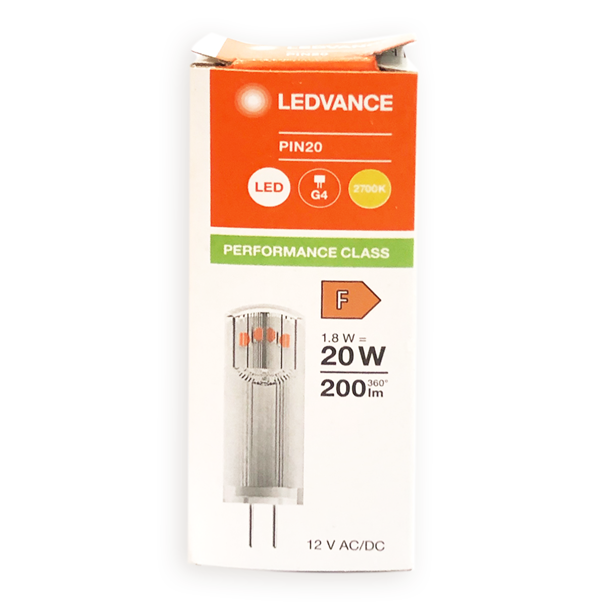 Ledvance PIN 20 LED Lamp 1.8W 2700K Warm White 827 CL G4 12V AC/DC Osram Lighting F 4099854064753