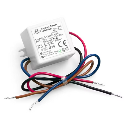 LD-CU3513-06 ES Constant Current LED Driver AC-DC 100-240VAC 0.08A 6-12VDC 3.6W 350mA IP65