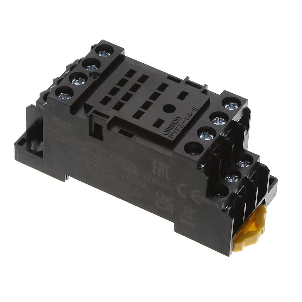 Omron PYFZ-14-E Relay Socket 14 Pin 250VAC 6A DIN Rail-Mounted MY4 Screw Miniature Power Relay