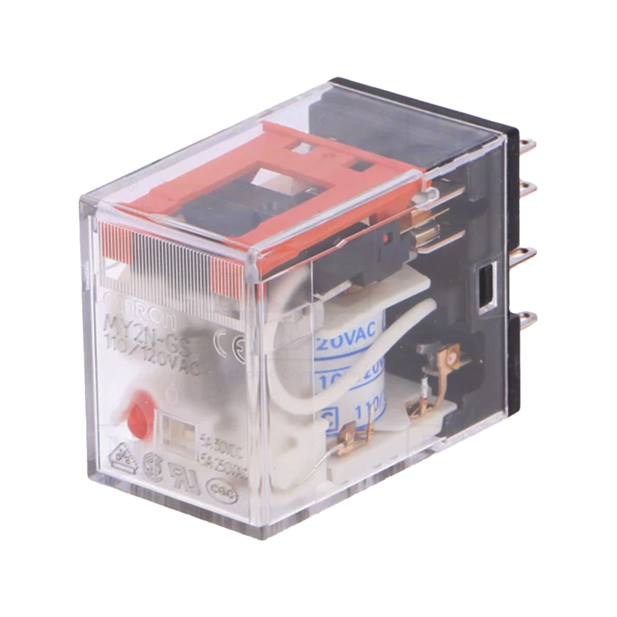 Omron MY2N-GS Miniature Plug in Power Relay 7A 5A 220/240VAC 2 Pole with LED Indicator DPDT Socket