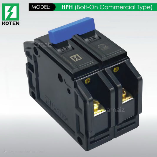 Koten HPH Bolt-On MCCB Molded Case Circuit Breaker Bolt On 2P 15 20 30 40 50 60 70 100 Ampere