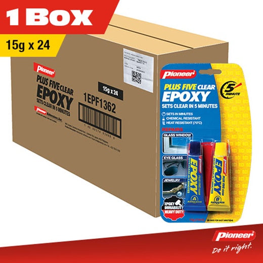 Pioneer Plus Five Clear Epoxy 15g Tube Set x 24