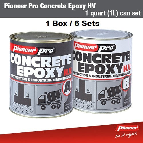 Pioneer Pro Concrete Epoxy High Viscosity 1.5kg + 1kg 1 Quart Set x 6