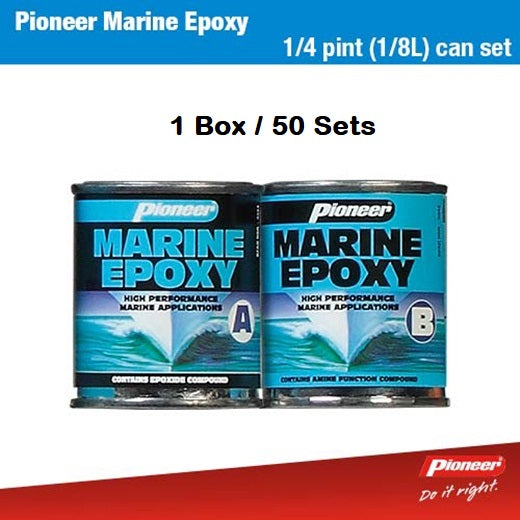 Pioneer Marine Epoxy Cans 143g + 130g 1/4 Pint Set x 50