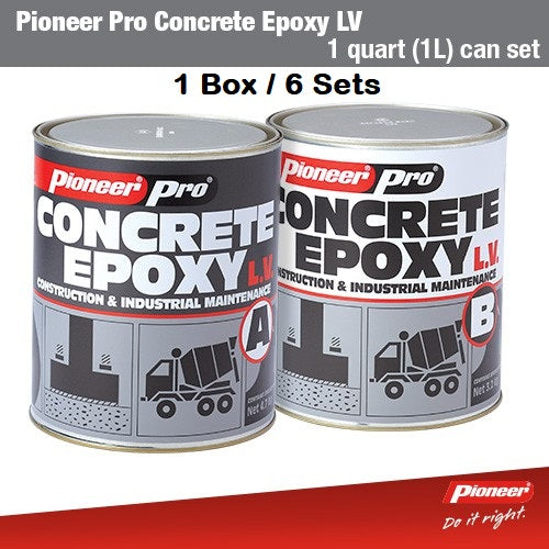 Pioneer Pro Concrete Epoxy Low Viscosity 1.17kg + 0.8kg 1 Quart Set x 6
