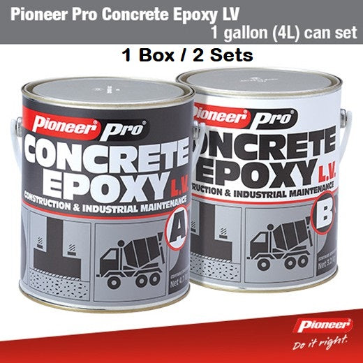 Pioneer Pro Concrete Epoxy Low Viscosity 4.7kg + 3.2kg 1 Gallon Set x 2