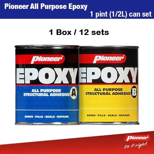 Pioneer All Purpose Epoxy Cans 757g + 669g 1 Pint Set x 12