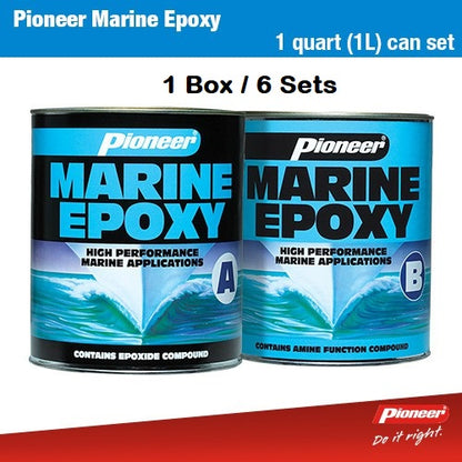 Pioneer Marine Epoxy Cans 1.45kg + 1.35kg 1 Quart Set x 6