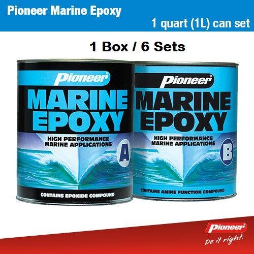 Pioneer Marine Epoxy Cans 1.45kg + 1.35kg 1 Quart Set x 6