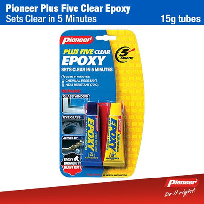 Pioneer Plus Five Clear Epoxy 15g Tube Set x 24
