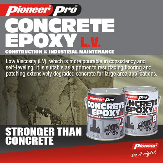 Pioneer Pro Concrete Epoxy Low Viscosity 4.7kg + 3.2kg 1 Gallon Set x 2