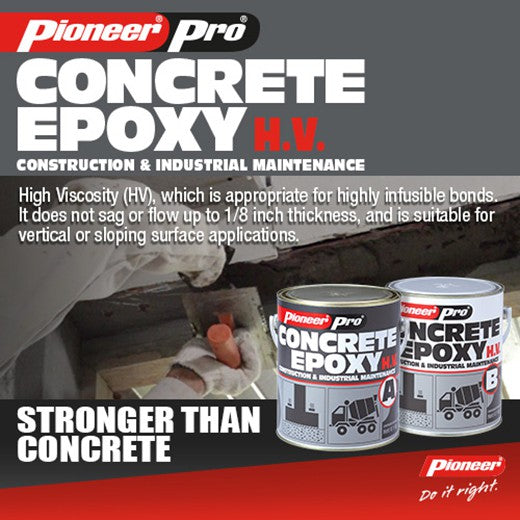 Pioneer Pro Concrete Epoxy High Viscosity 6.1kg + 4.1kg 1 Gallon Set x 2