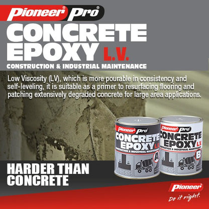 Pioneer Pro Concrete Epoxy Low Viscosity 1.17kg + 0.8kg 1 Quart Set x 6