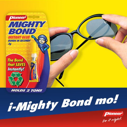 Pioneer Mighty Bond 3g Instant Glue Flag Type Super Adhesive Bonds in Seconds Extremely Fast Drying