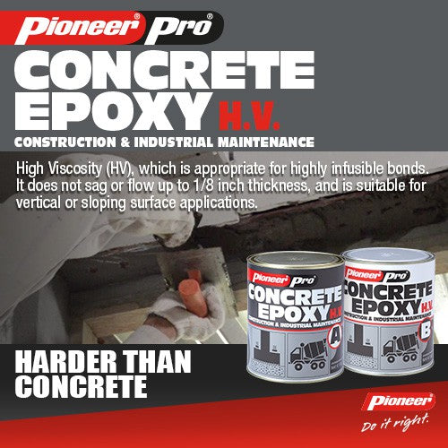 Pioneer Pro Concrete Epoxy High Viscosity 1.5kg + 1kg 1 Quart Set x 6