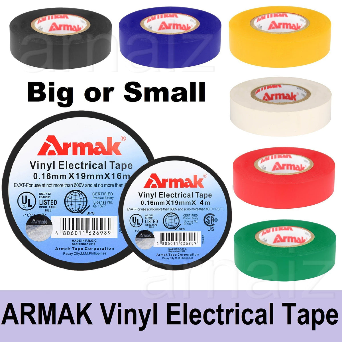Armak Electrical Tape (Original) Big Small Armak Vinyl Electrical Tape ...