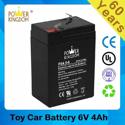 Power Kingdom 6V 4.5Ah PS4.5-6 6 Volts 4.5 Ampere Rechargeable Sealed Lead Acid Toy Car Battery