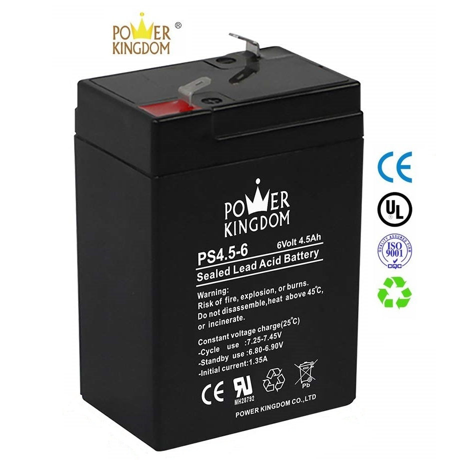 Power Kingdom 6V 4.5Ah PS4.5-6 6 Volts 4.5 Ampere Rechargeable Sealed Lead Acid Toy Car Battery