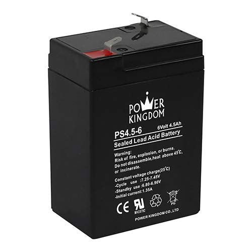 Power Kingdom 6V 4.5Ah PS4.5-6 6 Volts 4.5 Ampere Rechargeable Sealed Lead Acid Toy Car Battery