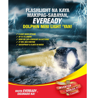 Eveready Dolphin Flashlight Mini Torch Light LED DOLH411 Waterproof Flash Light Floating DOLH412