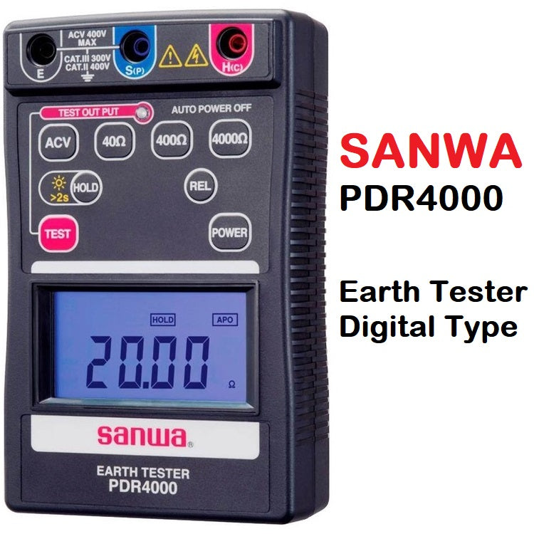 Sanwa PDR4000 Earth Tester Digital Type Sanwa Digital Earth Resistance Testers PDR-4000 PDR4000