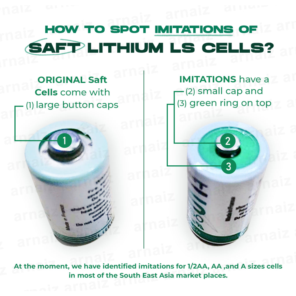 Saft LS14250CNA 3.6V 1/2AA LiSOCL2 with Axial Wires LS14250-CNA - non Rechargeable