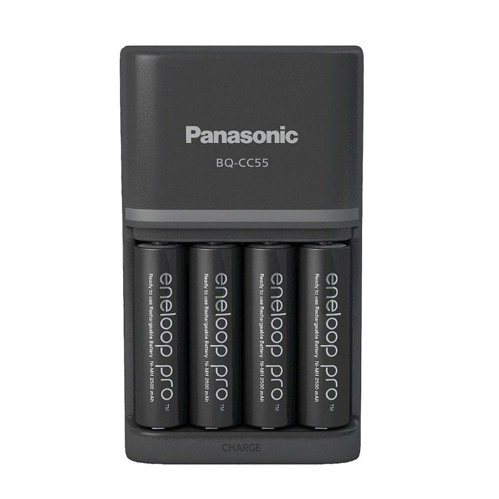 Panasonic Eneloop Pro Smart & Quick Battery Charger with 4pcs AA Rechargeable Batteries BQ-CC55E