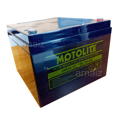 Motolite 12v 24Ah SLA Rechargeable Battery OM24-12 Valve Regulated Sealed Lead-Acid Battery 12 Volts