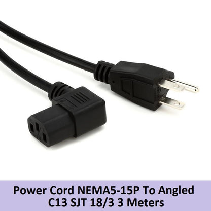 Power Cord NEMA 5 15P To C13 Angled NEMA 5-15P 3m Replacement Monitor PC Power Cable 3 meters