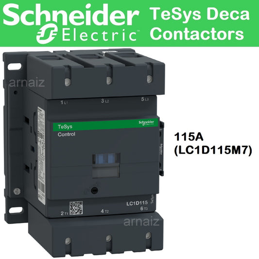 Schneider Magnetic Contactor (115A) TeSys Deca Contactors Schneider Electric TeSys D Contactor