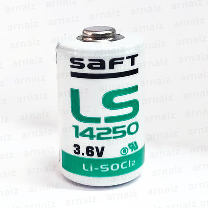 Saft LS14250 3.6v size 1/2AA Lithium Battery - non Rechargeable Batteries Saft 14250 1/2 AA Half AA