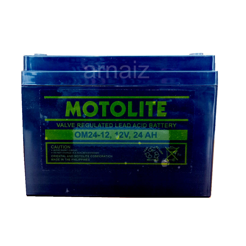 Motolite 12v 24Ah SLA Rechargeable Battery OM24-12 Valve Regulated Sealed Lead-Acid Battery 12 Volts