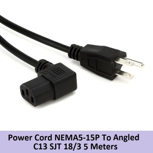 Power Cord NEMA 5 15P To C13 Angled NEMA 5-15P 5m Replacement Monitor PC Power Cable 5 meters