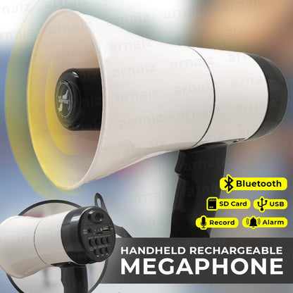 Handheld Rechargeable Megaphone Portable 20Watts Bluetooth, Talk ,Siren, Whistle, Voice Recording