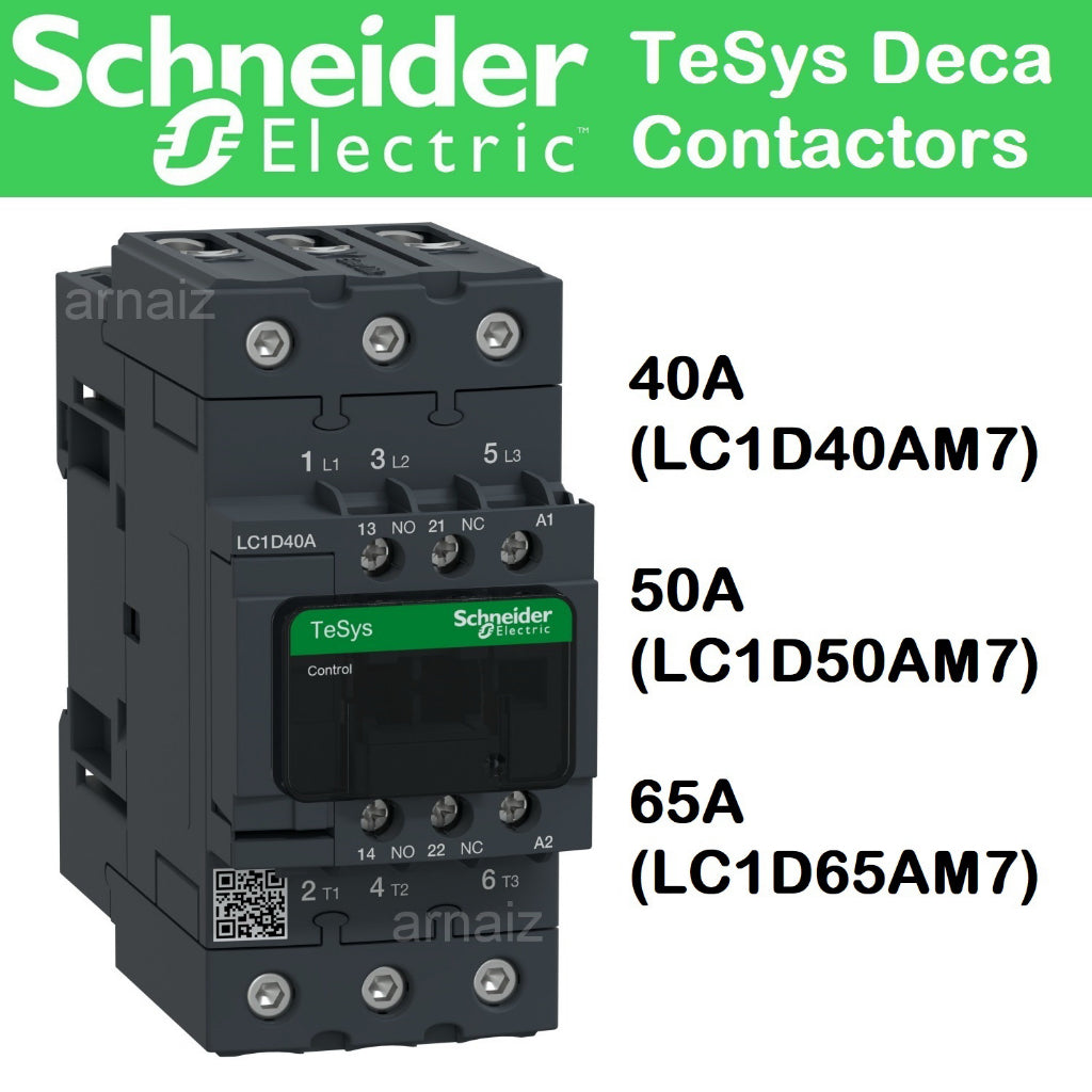 Schneider Magnetic Contactor (40A 50A 65A) TeSys Deca Contactors Schneider Electric TeSys D Contacto