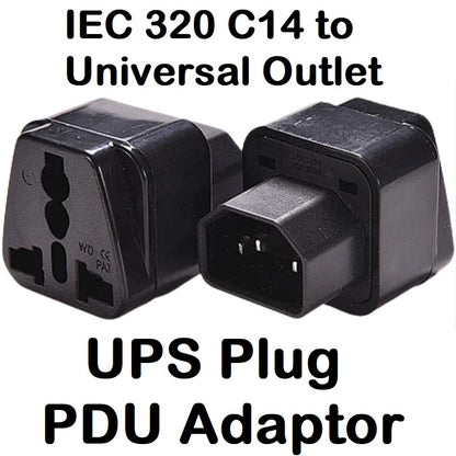 IEC 320 UPS Adapter Adaptor C14 Male To Universal Female WA 320 C14 PDU Outlet Power Plug Computer