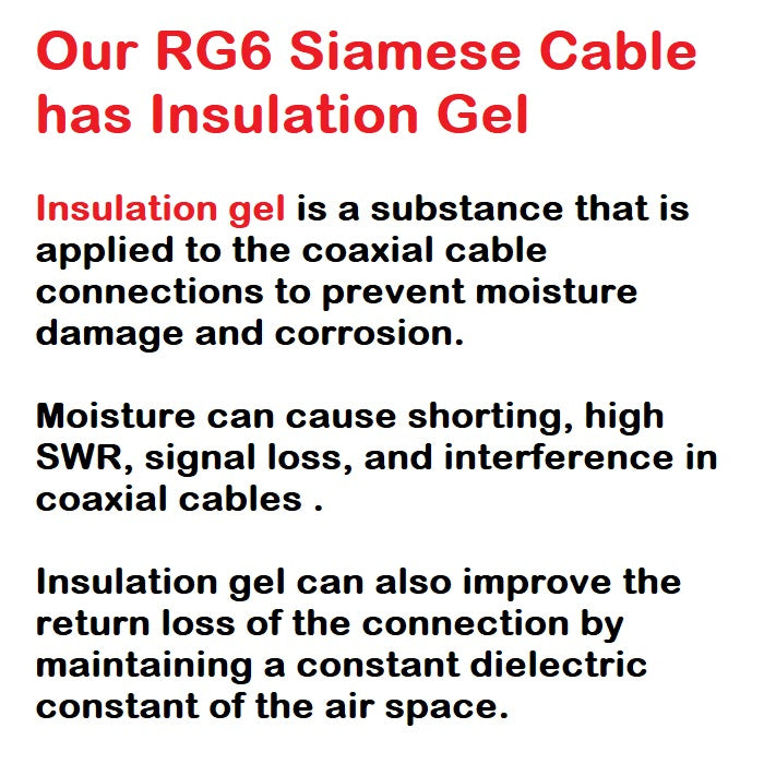 RG6 Siamese Cable CCTV Coaxial with Power DC US Brand 305 meters 1000 feet 305m 1000ft