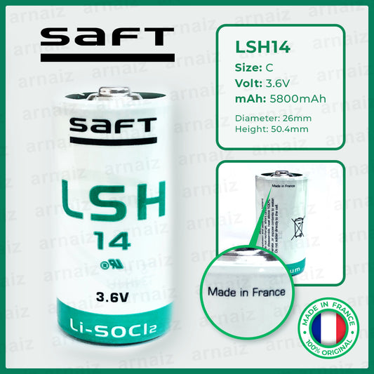 SAFT LSH14 BATTERY C Primary lithium-thionyl chloride 3.6v 5800mah