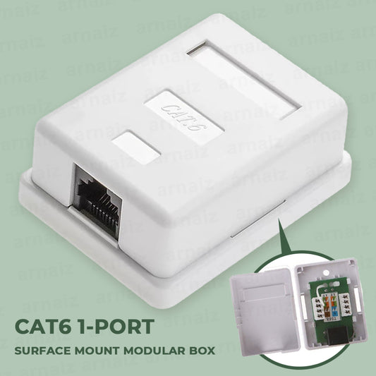 Cat6 Modular Box Surface Mount Box with Adhesive cat 6 RJ45-8P8C Single Port Information Outlet