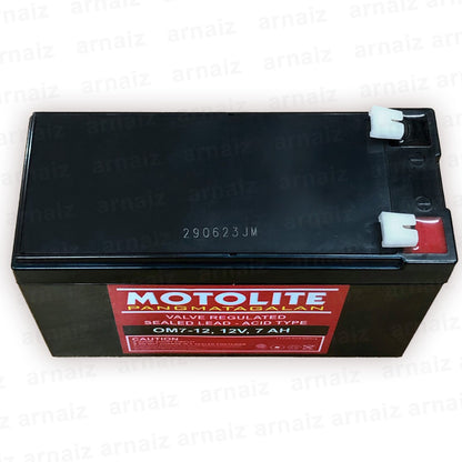 Motolite UPS Battery 12V 7Ah 20hr OM7-12 12 Volts 7 Ampere Rechargeable Back up Battery 12v 7.2Ah