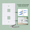 Faceplate Double Port IO Keystone Face Plate 2 Port ABS Wall Plate For ...